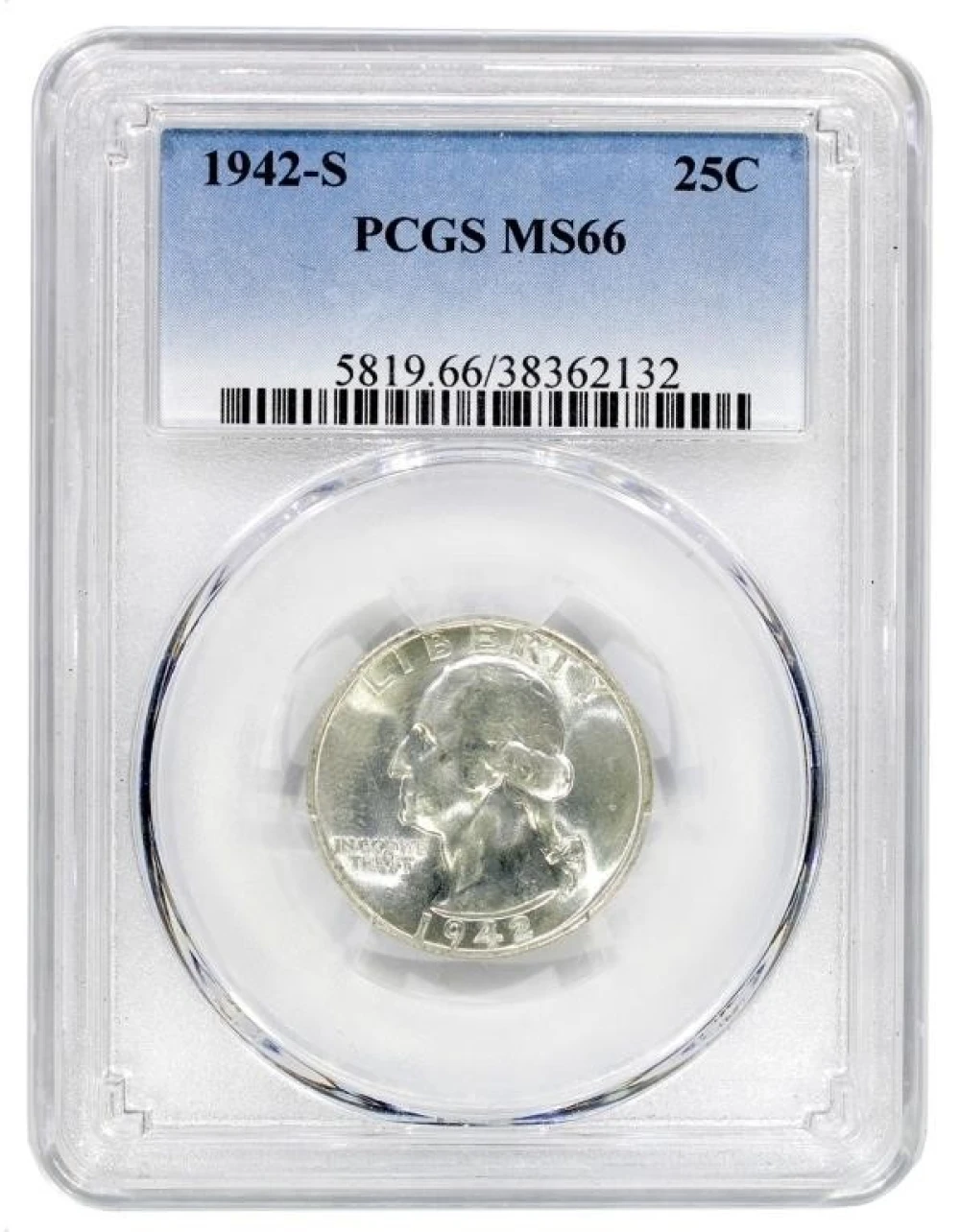 PCGS MS-66 1942-S Washington Quarter