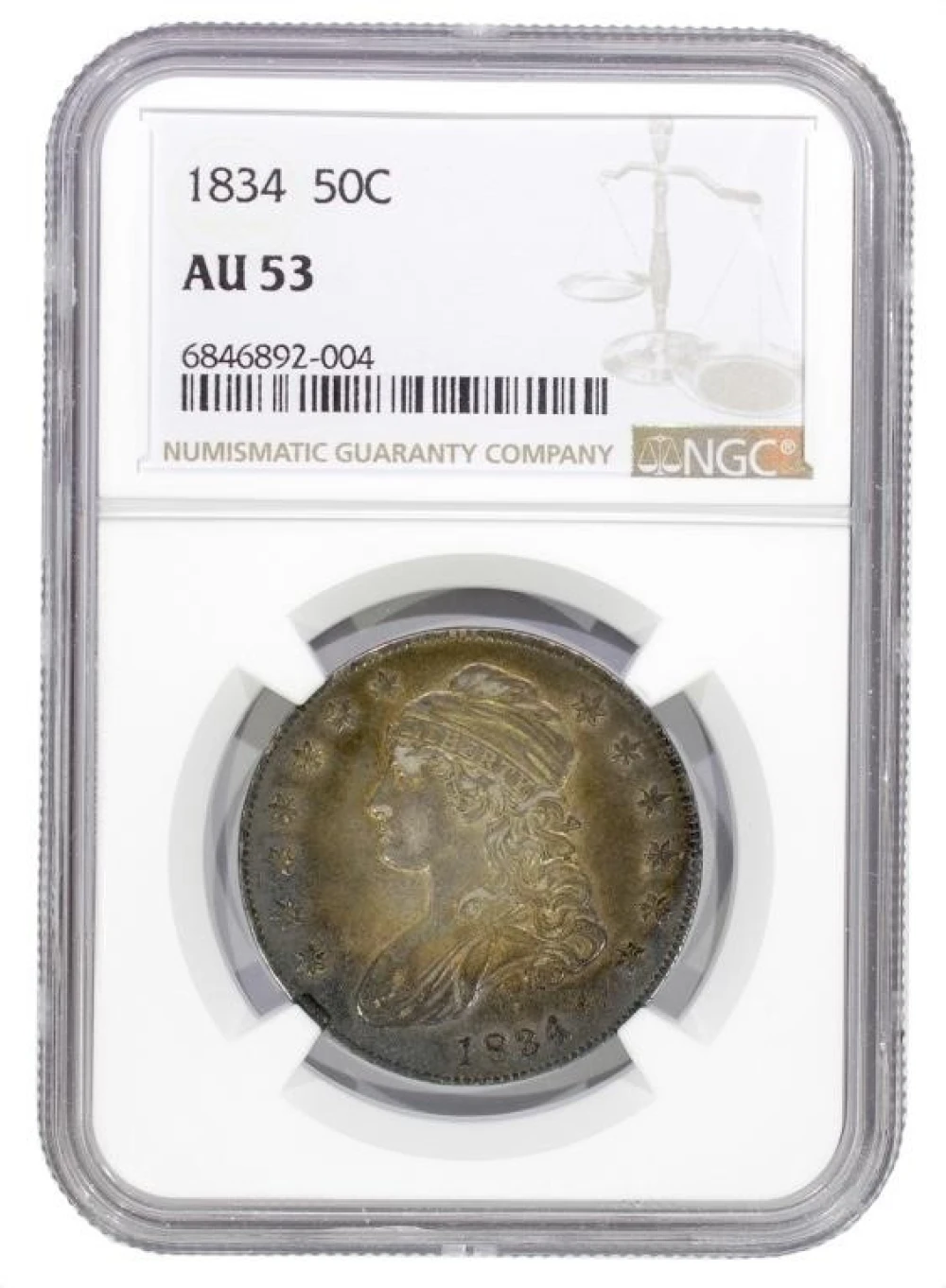 NGC AU-53 1834 Bust Half Dollar