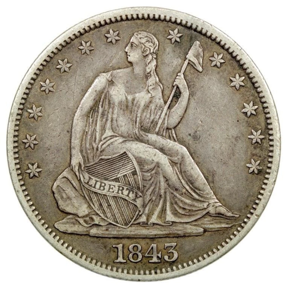 EF-40 1843 Half Dollar