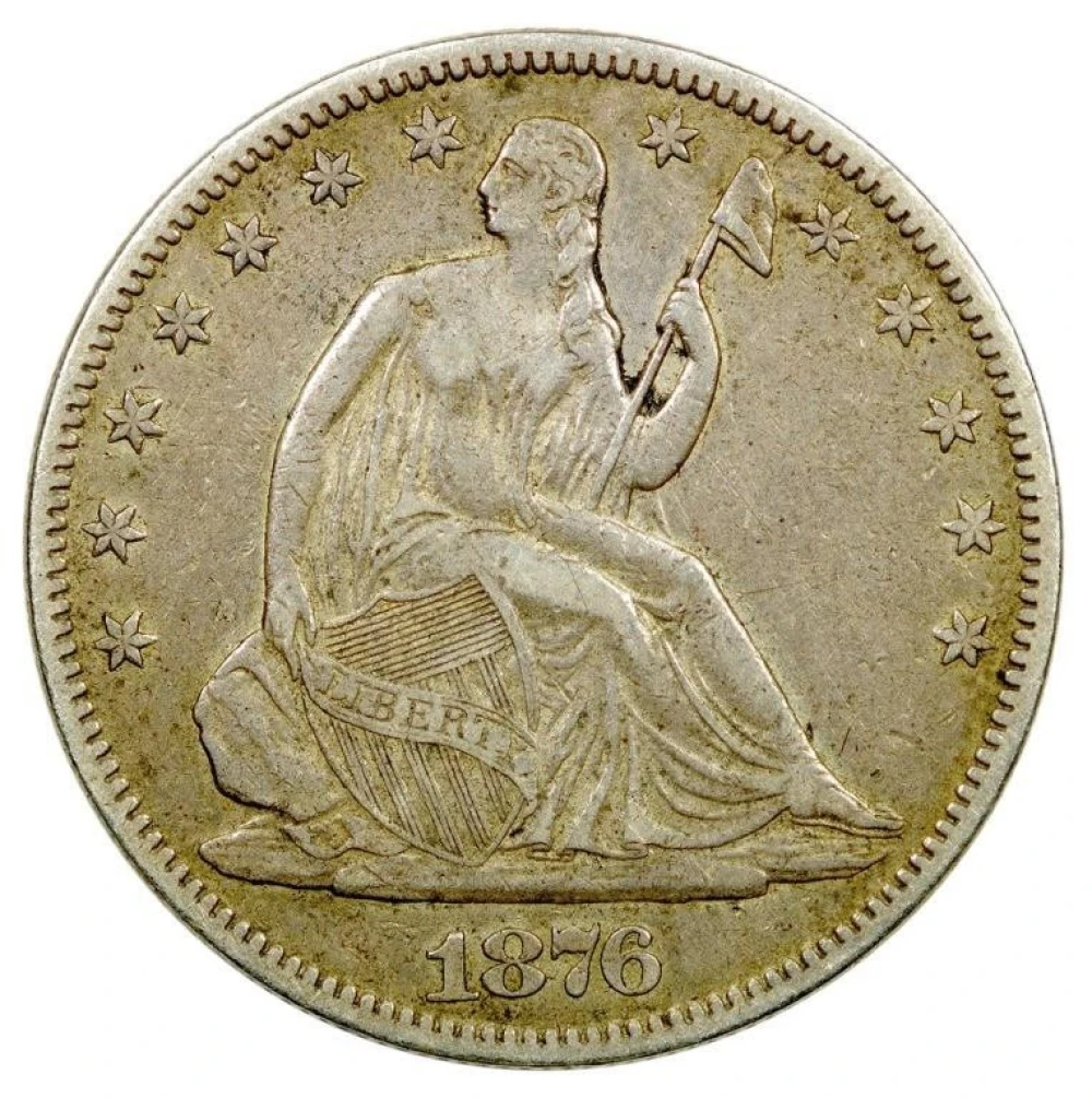 EF-40 1876 Seated Half Dollar