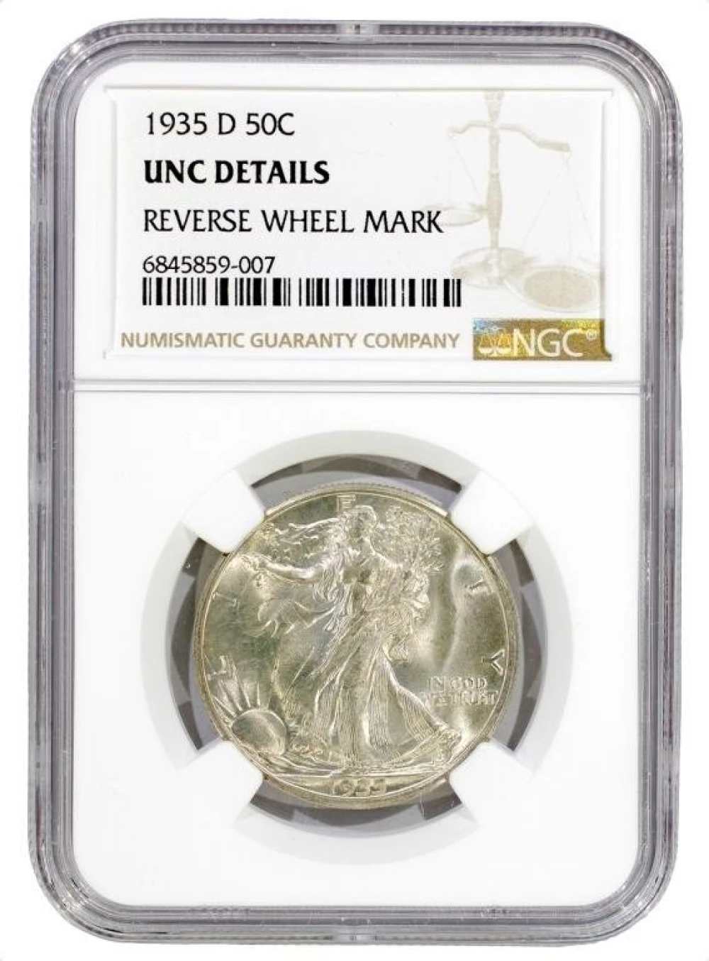 NGC UNC Details 1935-D Walking Liberty Half