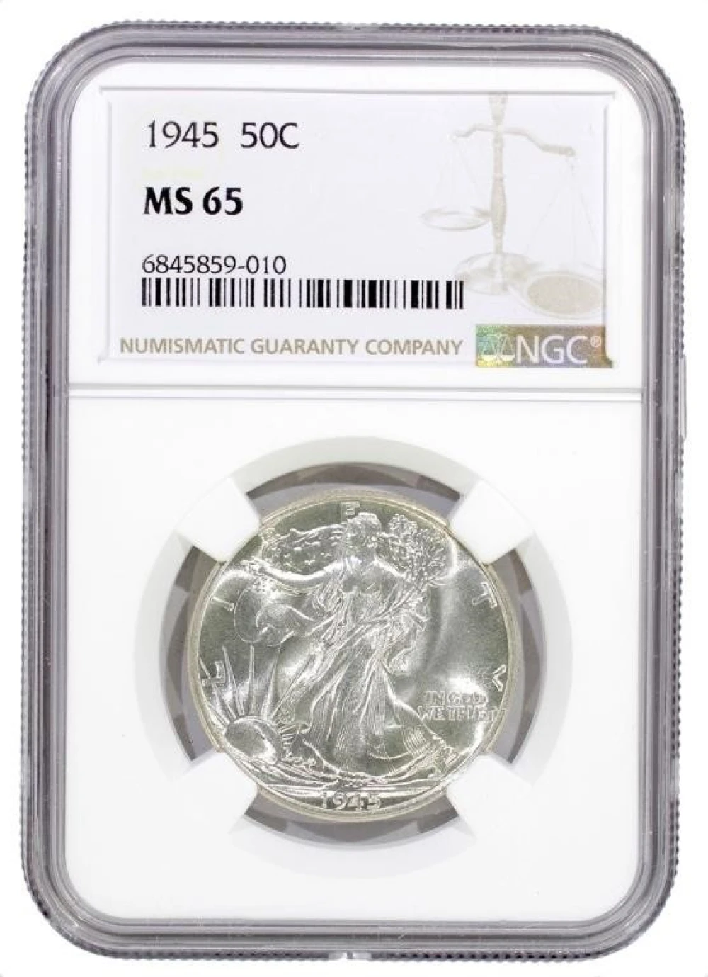 NGC MS-65 1945 Walking Liberty Half