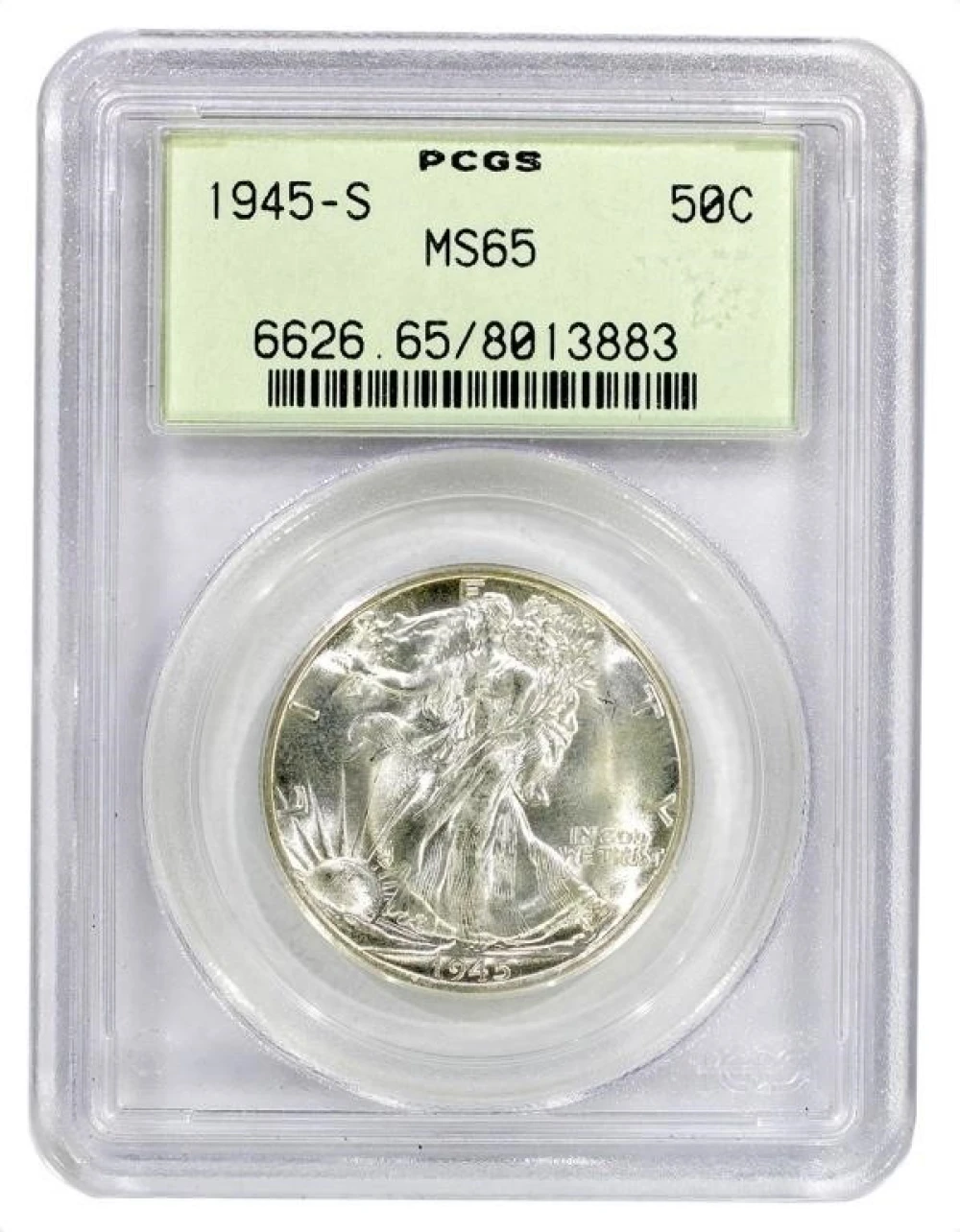 PCGS MS-65 1945-S Walking Liberty Half Dollar