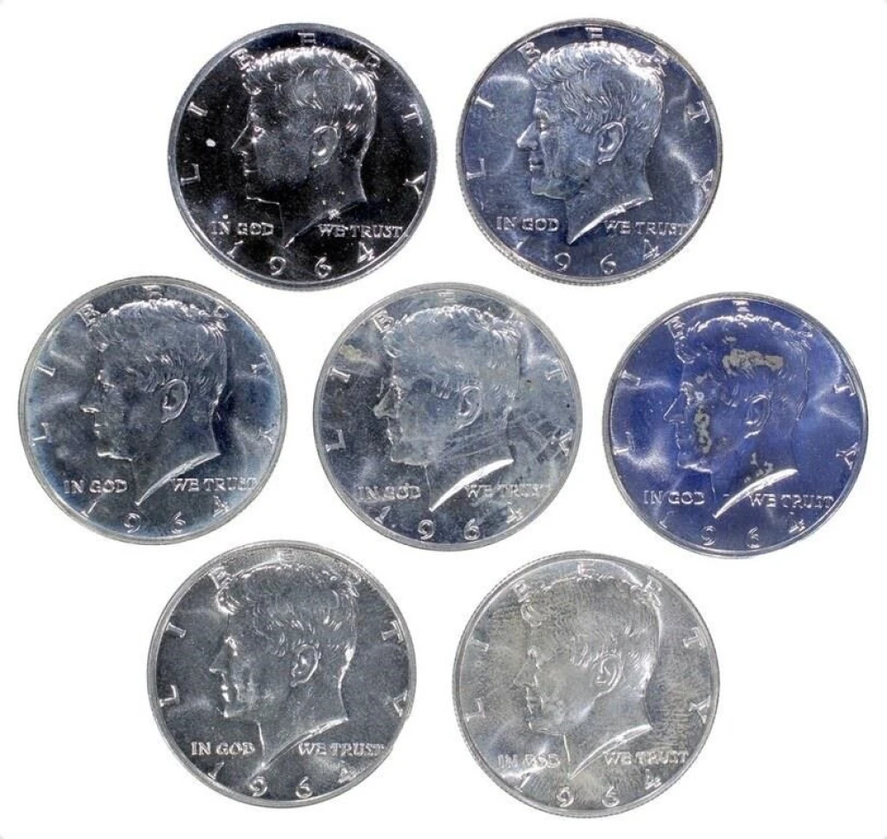7 Proof 1964 Kennedy Half Dollars