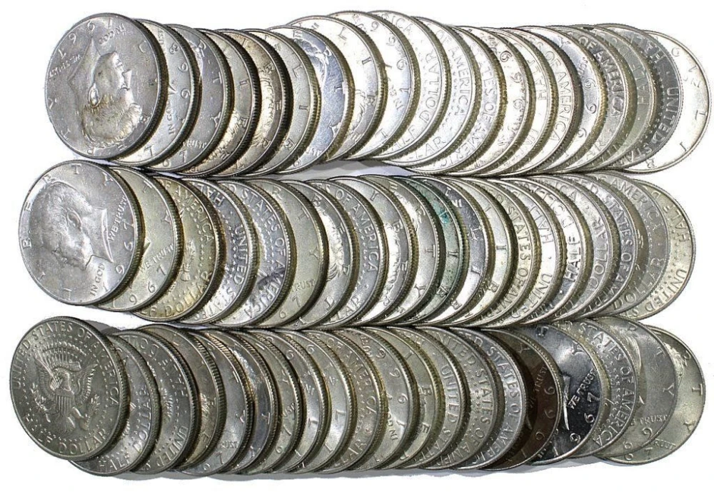 3 Rolls of 40% Silver Kennedy Half Dollars