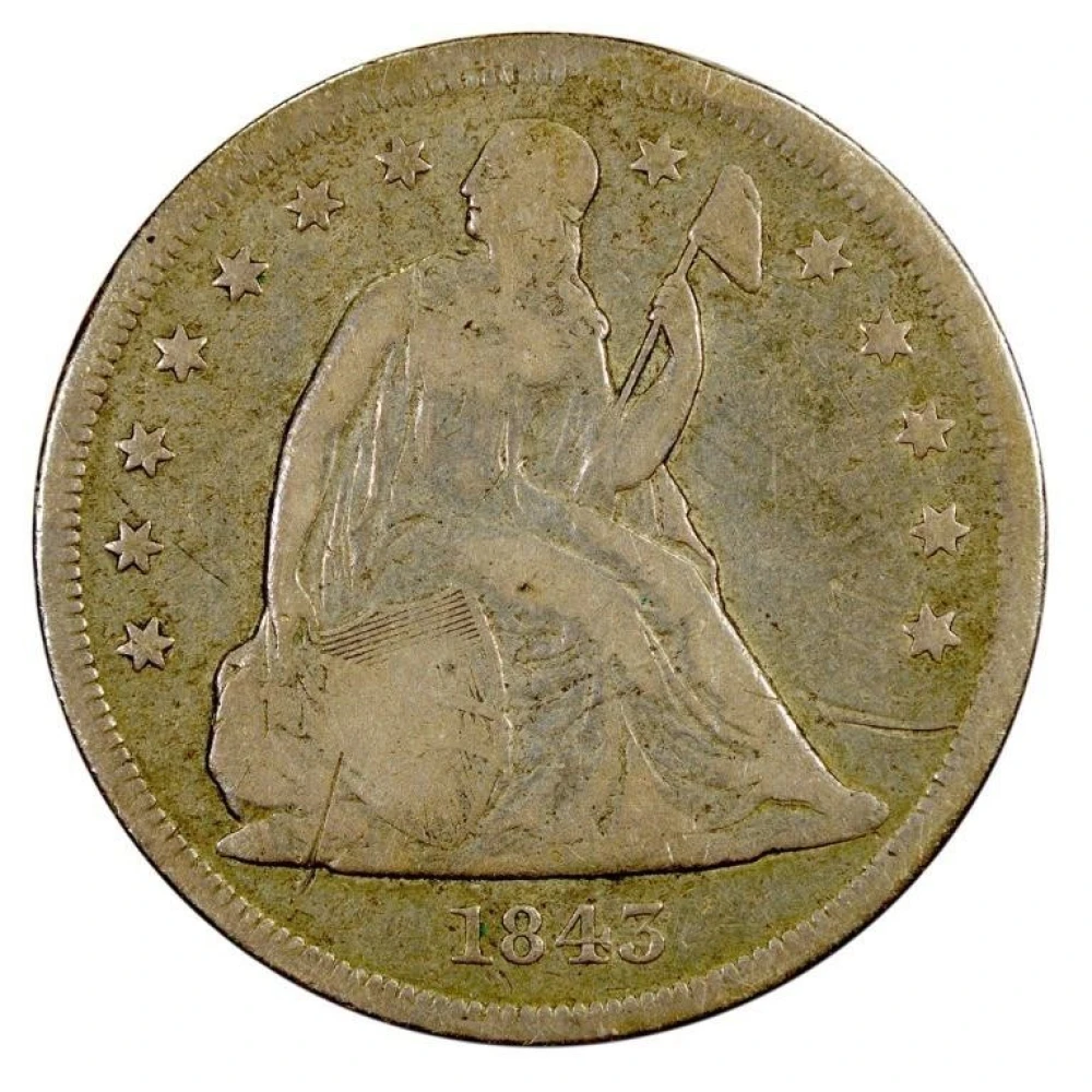 VG-F 1843 Seated Dollar