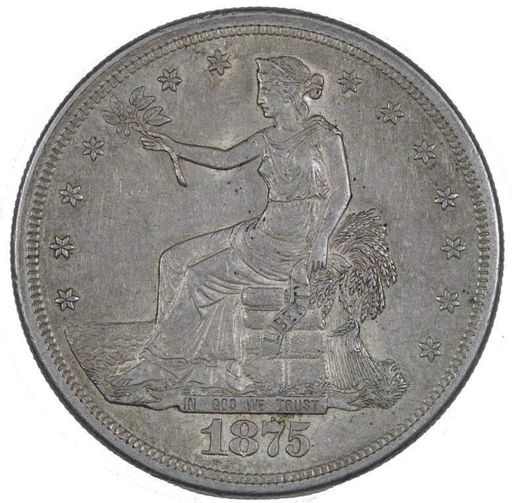 Choice AU-55 1875-S Trade Dollar
