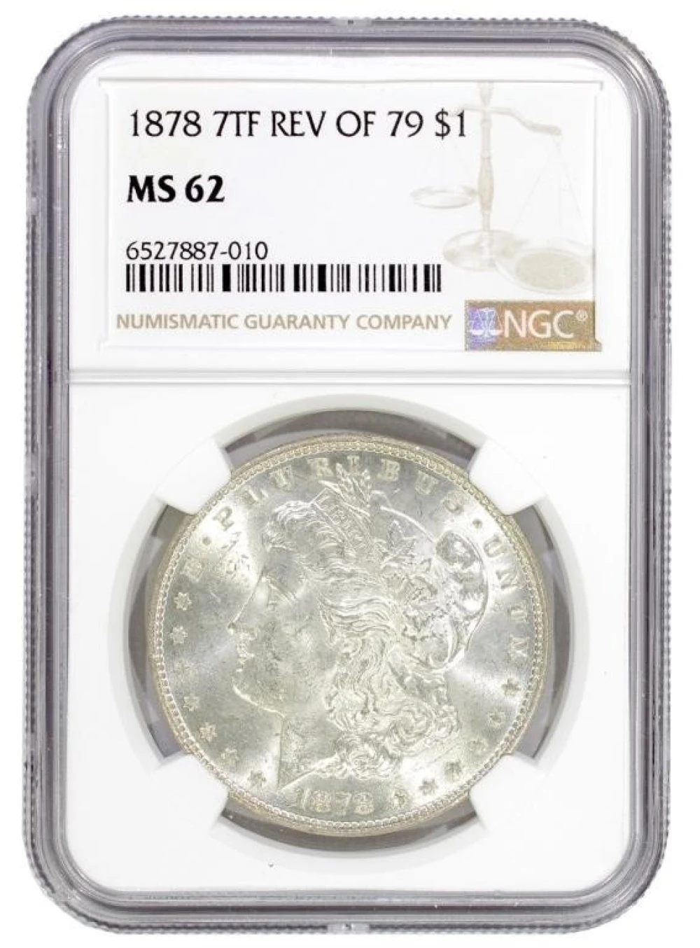 NGC MS-62 1878 Rev. of 79 Morgan Dollar