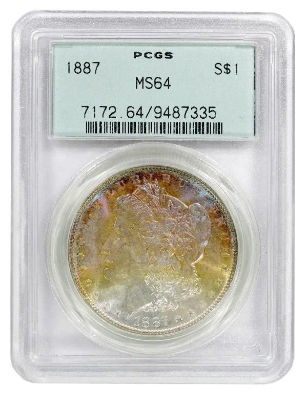 Lovely Toned PCGS MS-64 1887 Morgan Dollar
