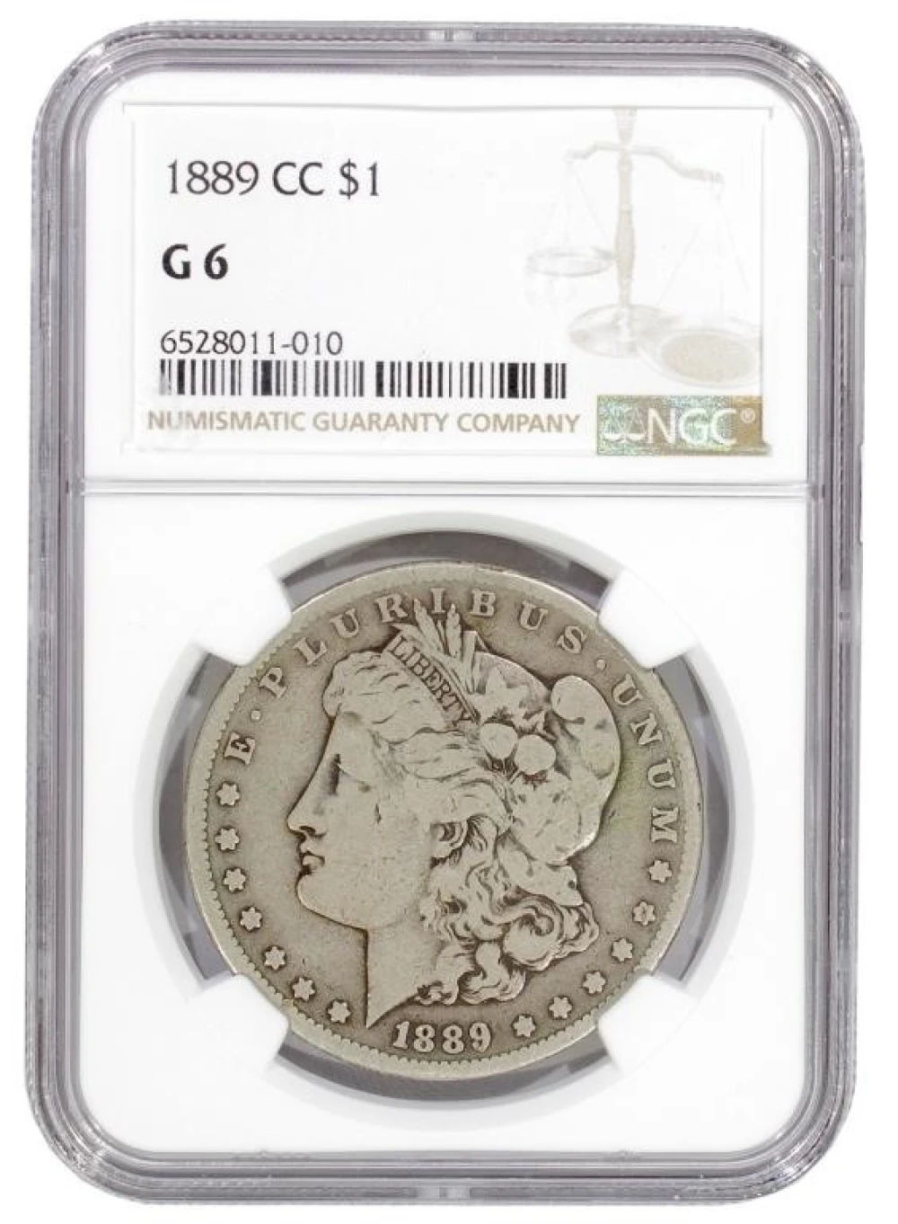 NGC G-6 1889-CC Morgan Dollar