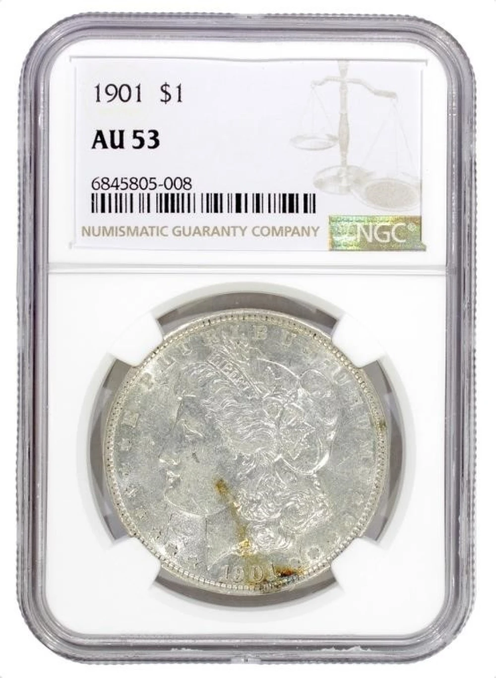 NGC AU-53 1901 Morgan Dollar