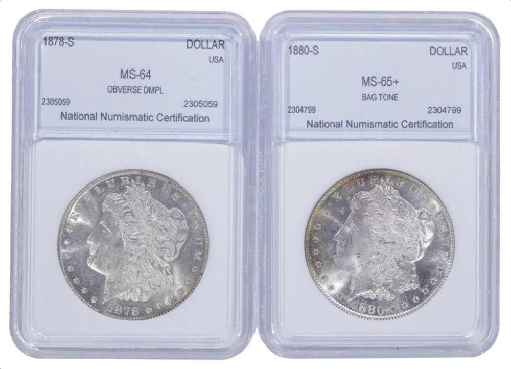 Generic Certified 'S" Mint Dollar Pair