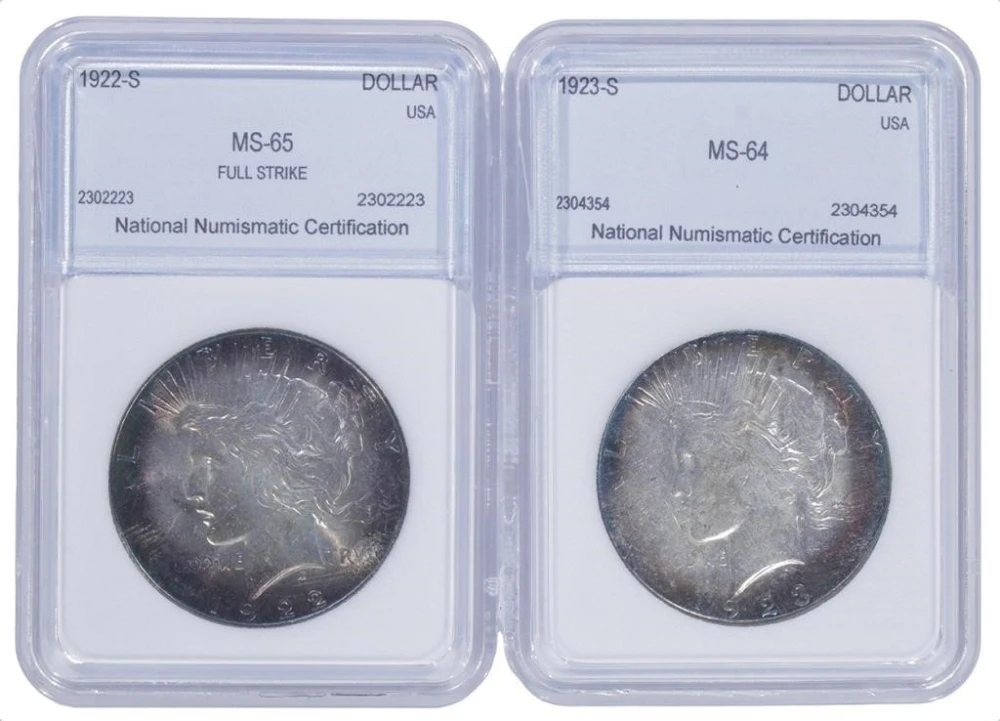 Generic Certified "S" Mint Dollar Pair