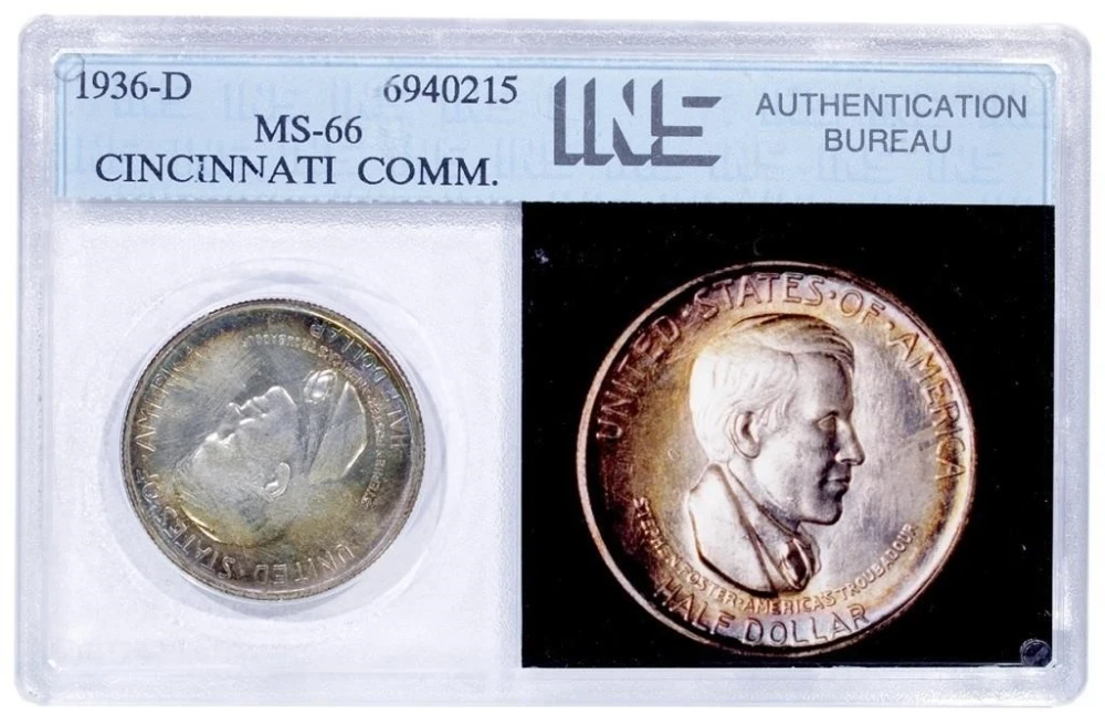 Gorgeous INS MS-66 1936-D Cincinnati Half Dollar