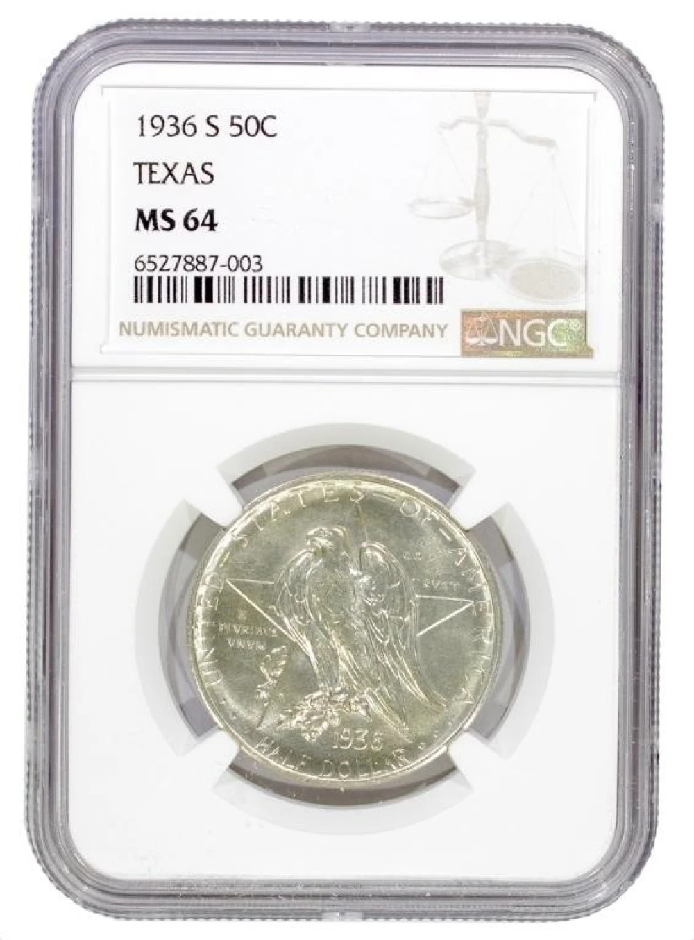 NGC MS-64 1936-S Texas Half Dollar
