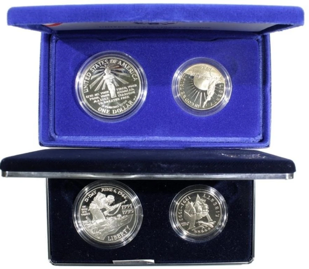 Pair of Proof 2-Coin Commemorative Sets