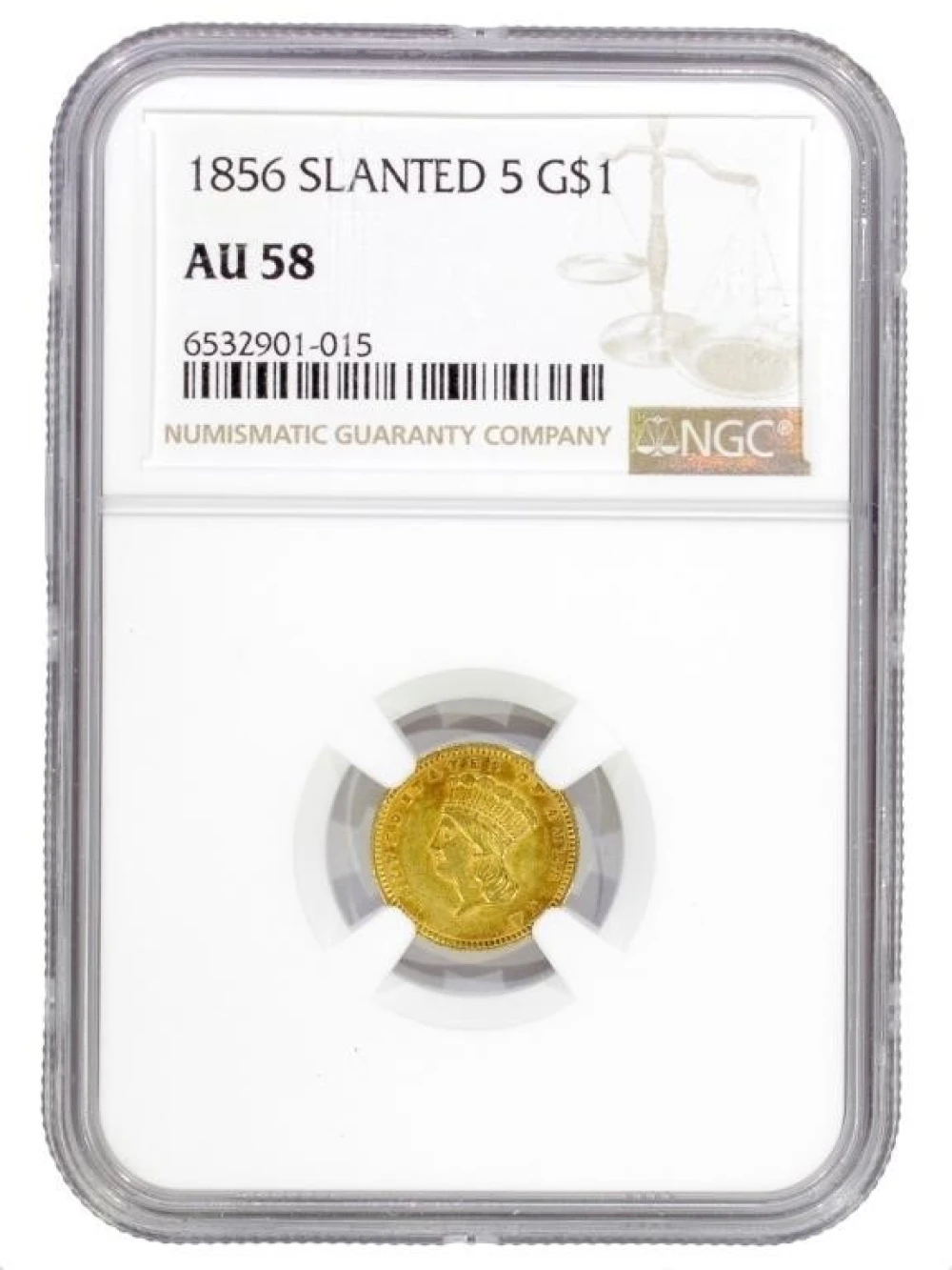 A 2nd NGC AU-58 1856 $1 Gold