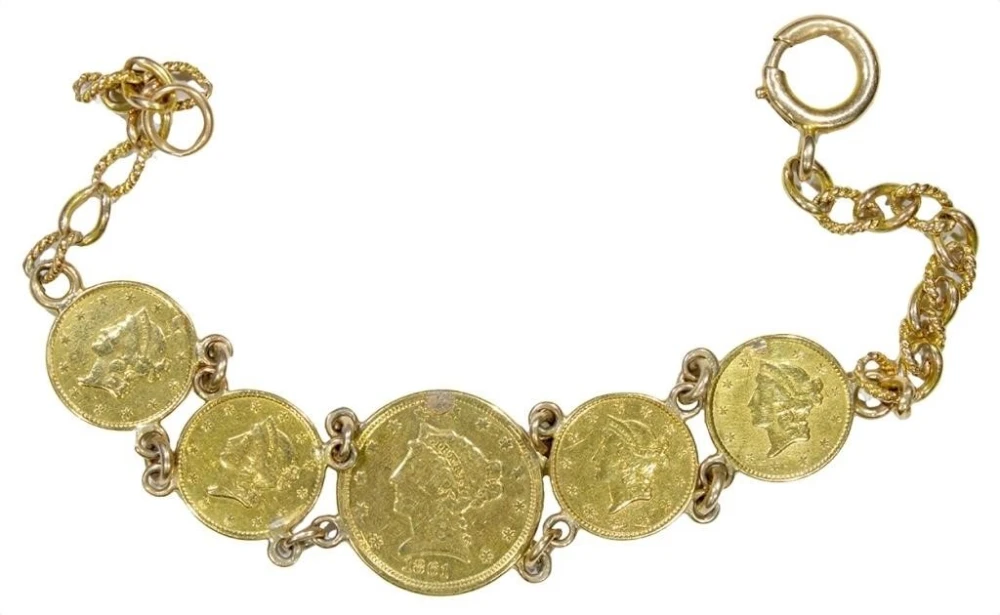 U.S. Gold Coin Love Token Bracelet