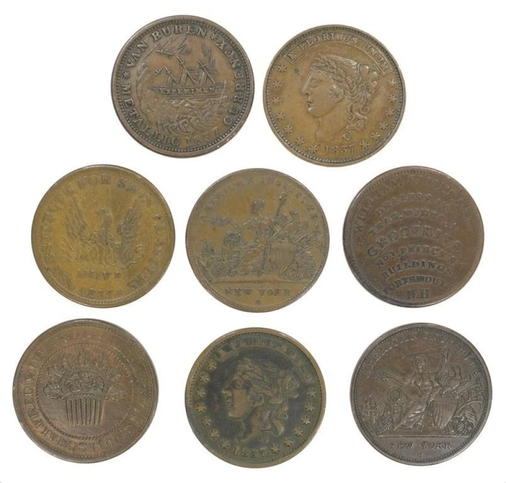 8 Different Hard Times Tokens