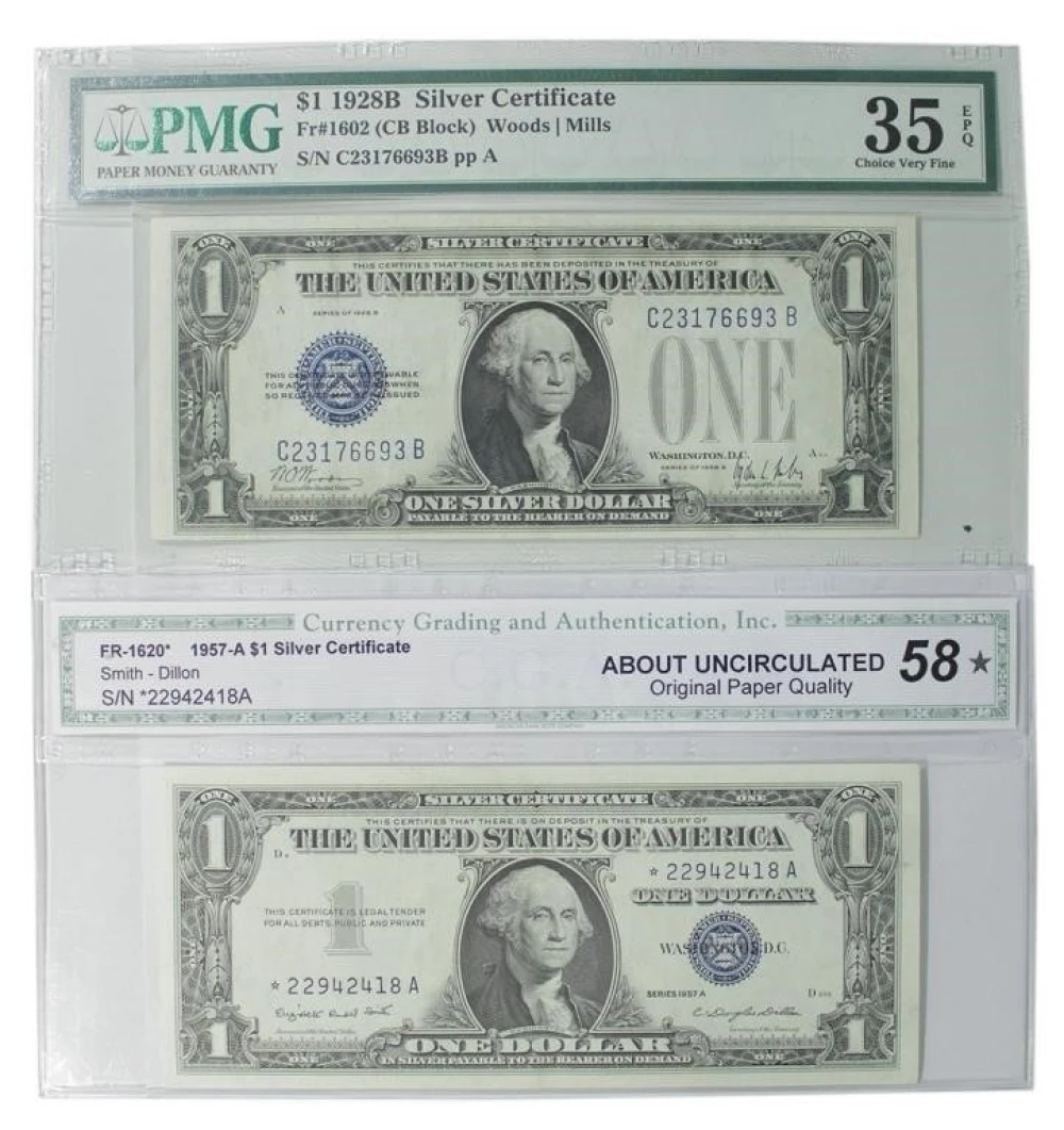Certified $1Silver Certificate Pair