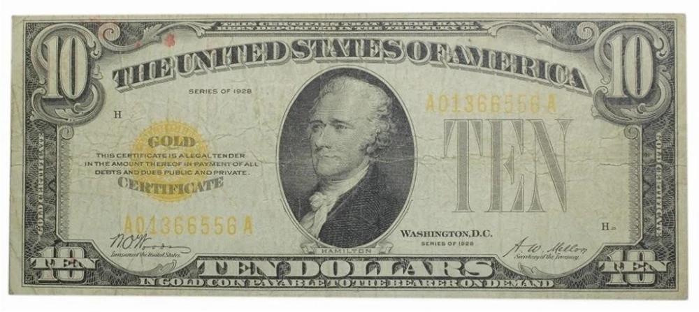1928 $10 Gold Certificate
