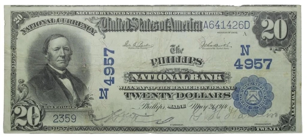 Maine. Phillips. VF Series 1902 $20 Rarity