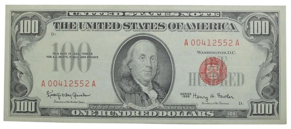1966 Red Seal $100 Note