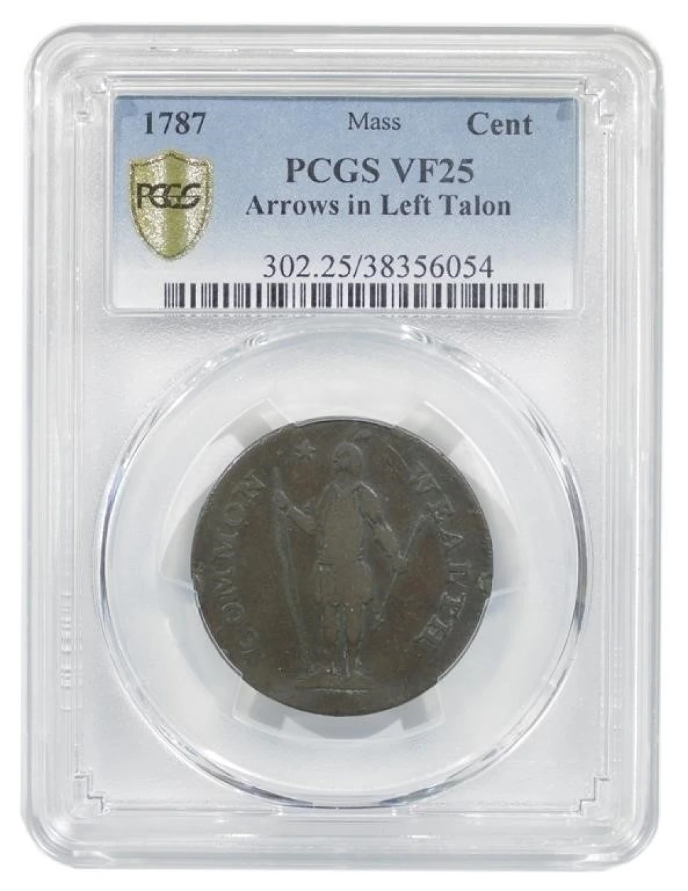 PCGS VF-25 1787 Massachusetts Cent