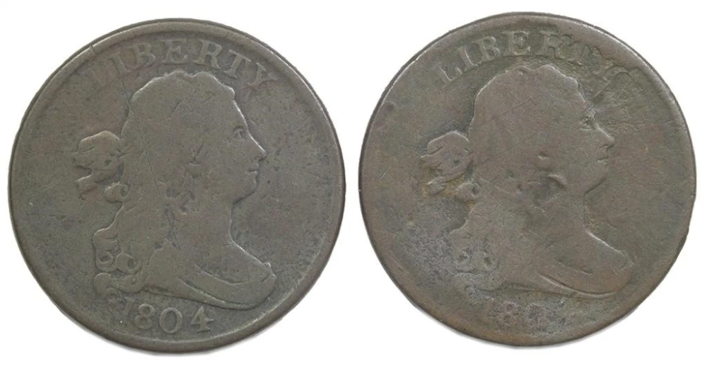 Pair of 1804 Half Cents