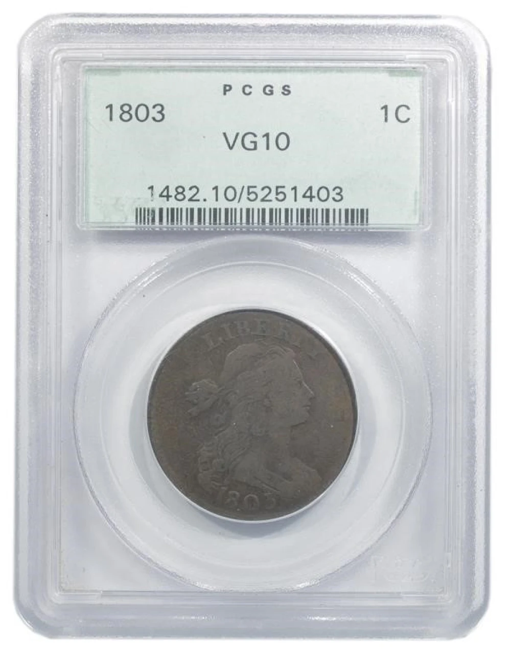 PCGS VG-10 1803 Large Cent