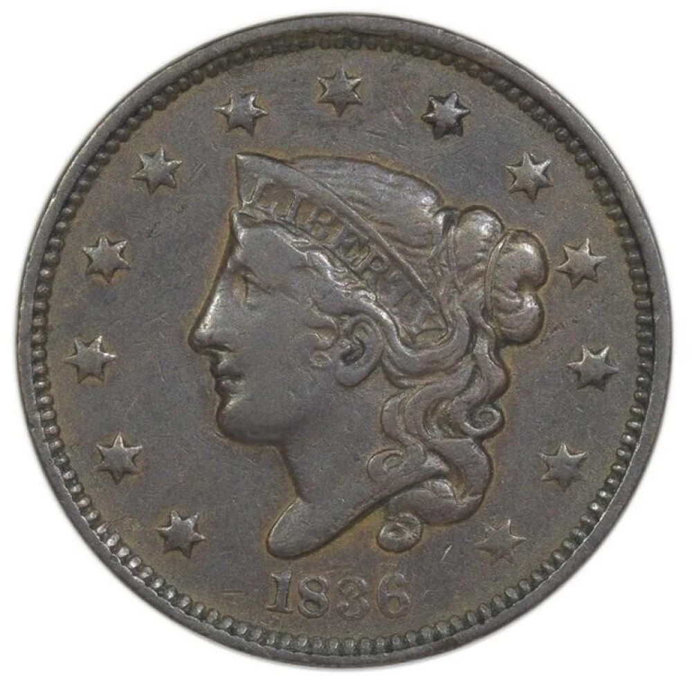EF-40 or Finer 1836 Cent