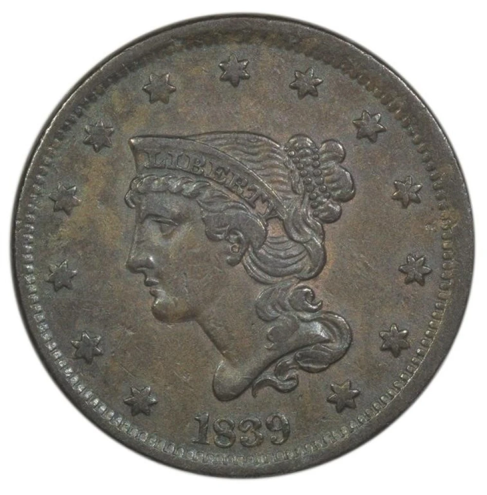 EF-40 1839 Head of 1840 Cent