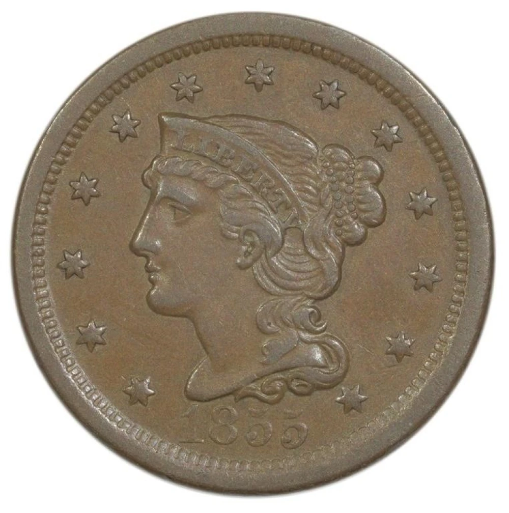 AU-50 1855 Cent