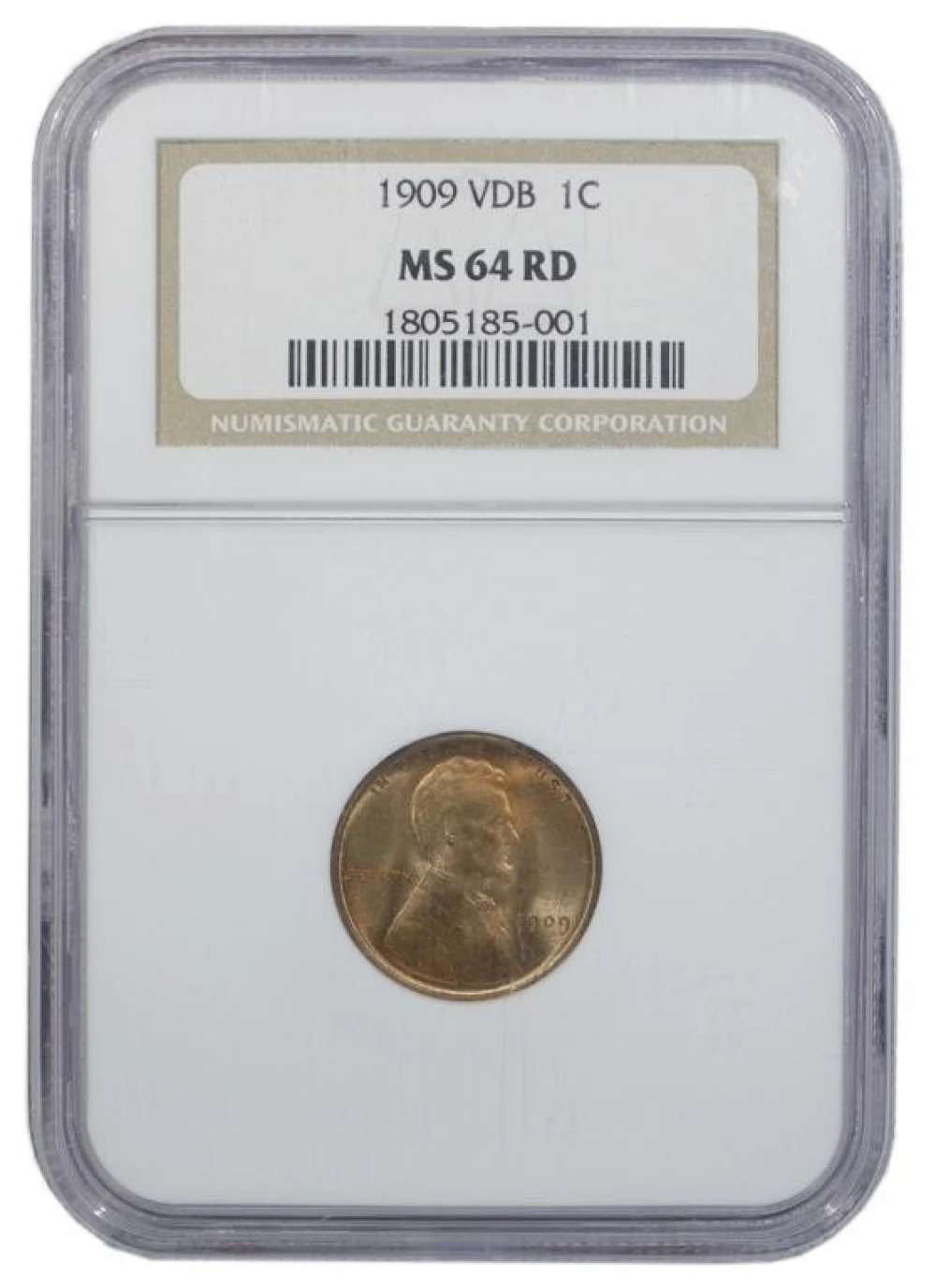 NGC MS-64 RD 1909 V.D.B. Cent