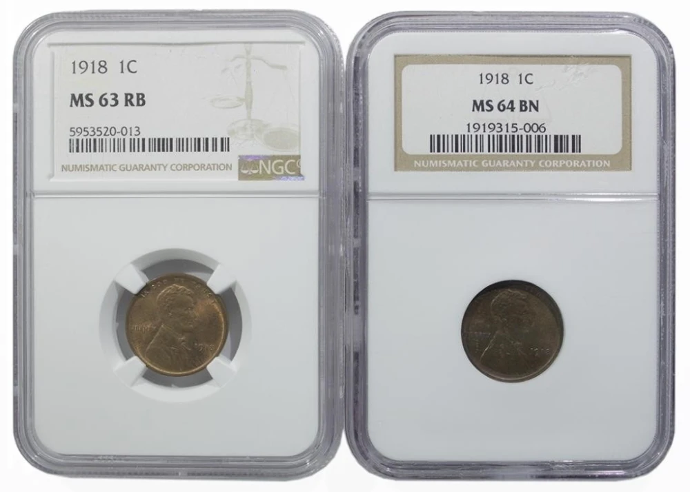 Choice 1918 Lincoln Cent Pair