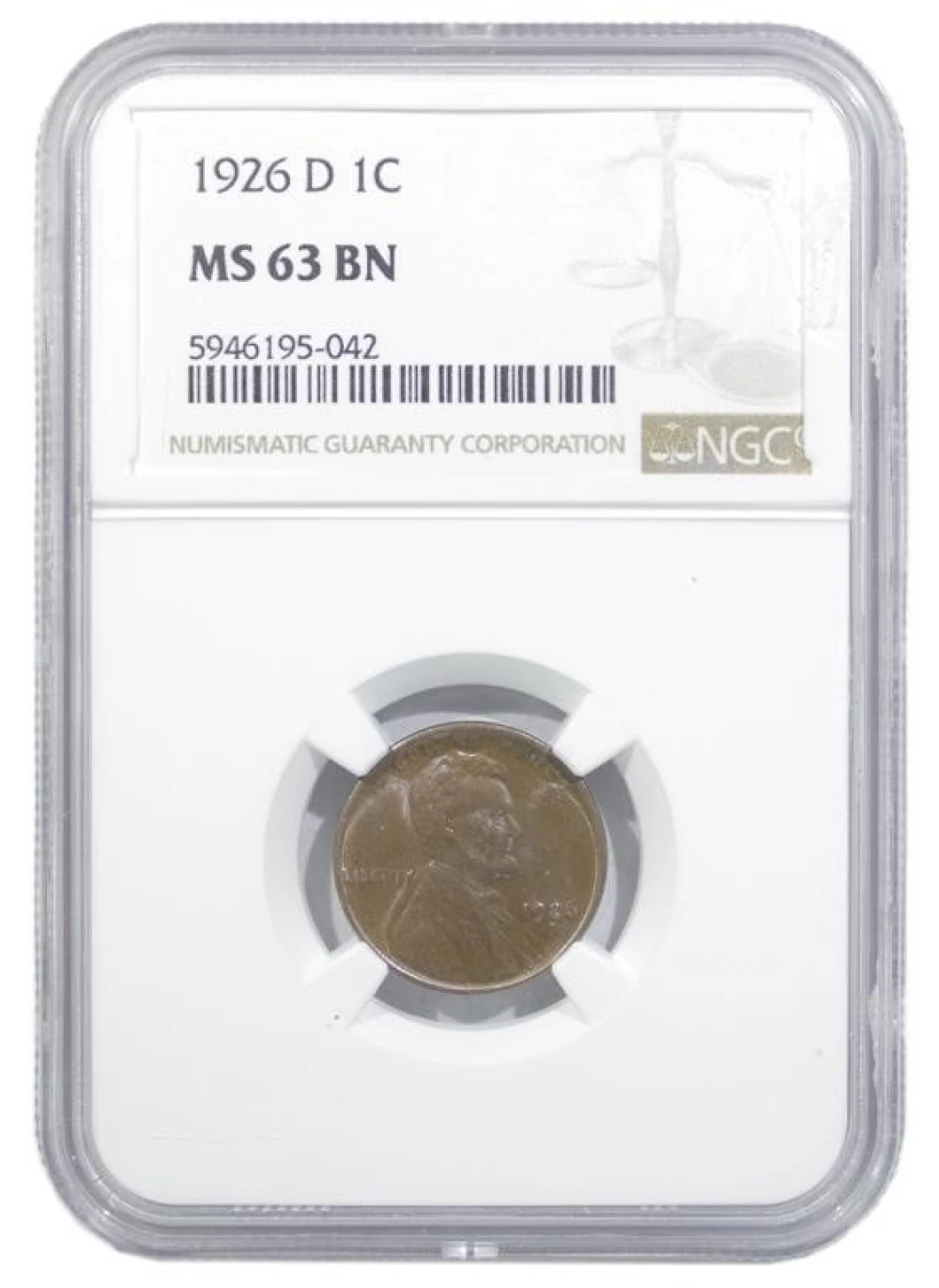 NGC MS-63 BN 1926-D Cent