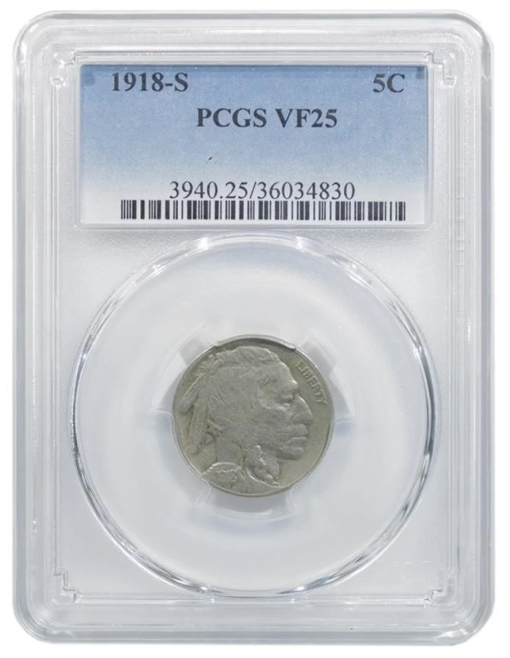 PCGS VF-25 1918-S Nickel