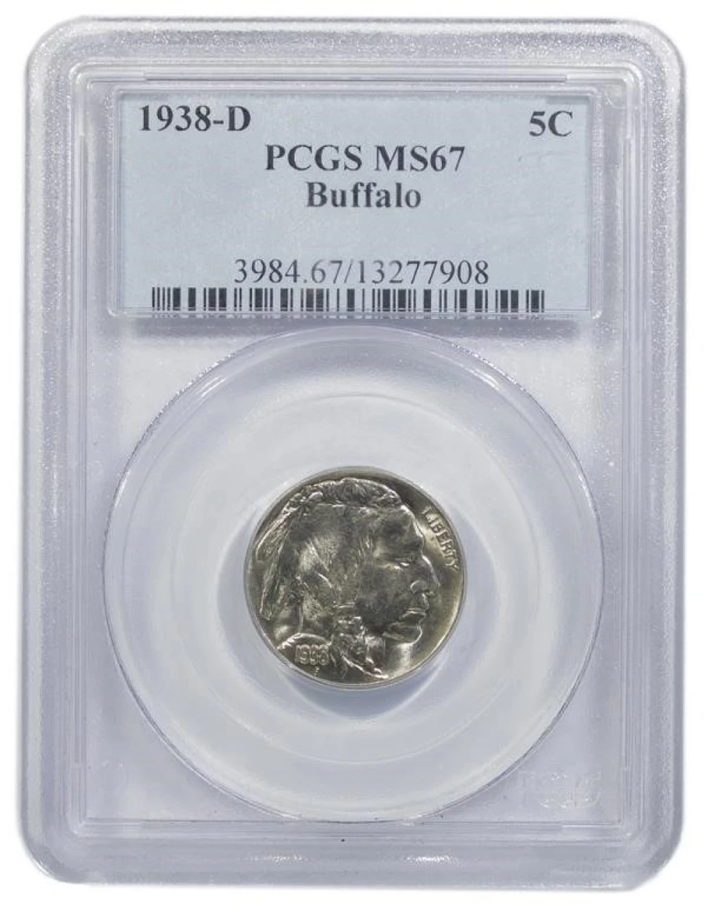 PCGS MS-67 1938-D Buffalo Nickel