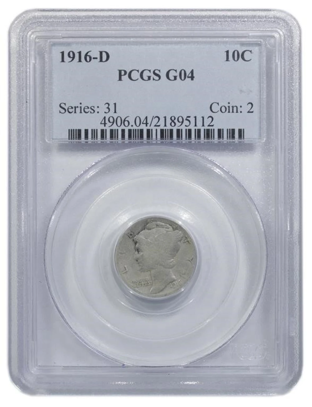 PCGS Good-4 1916-D Mercury Dime