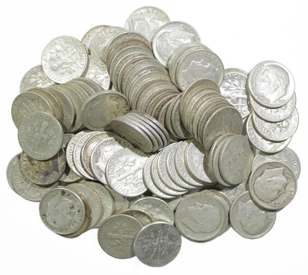 $10 Face Silver Roosevelt Dimes