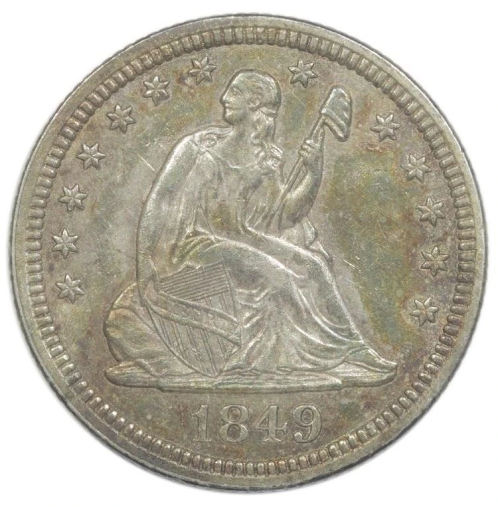 AU-58 Details 1849 Quarter
