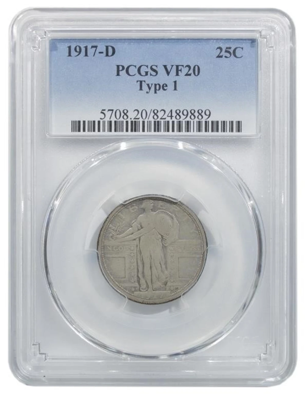 PCGS VF-20 1917-D Type I Quarter