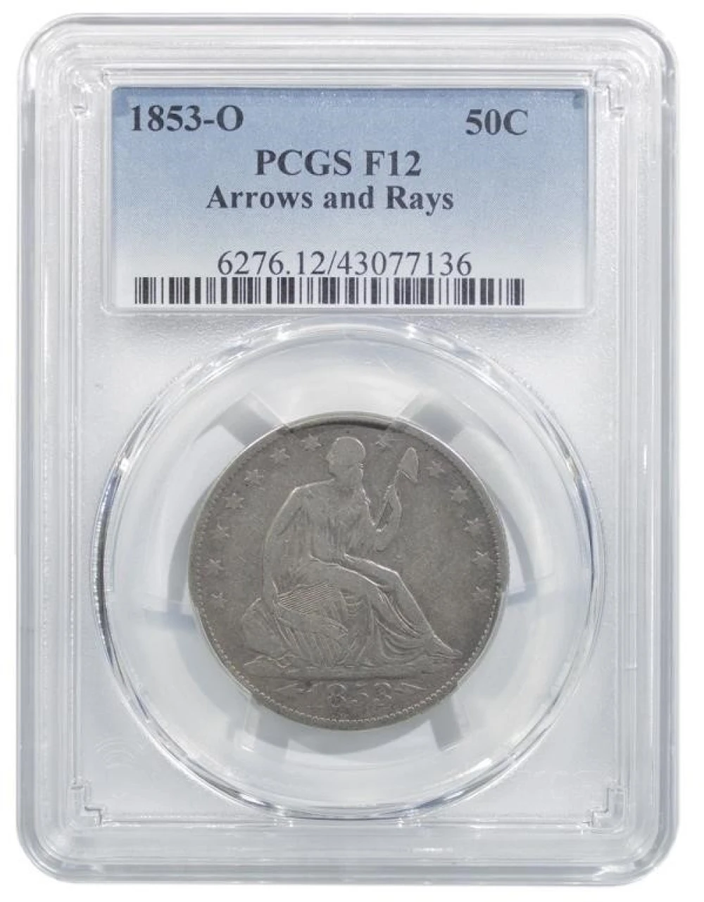 PCGS Fine-12 1853-O Arrows & Rays Half Dollar