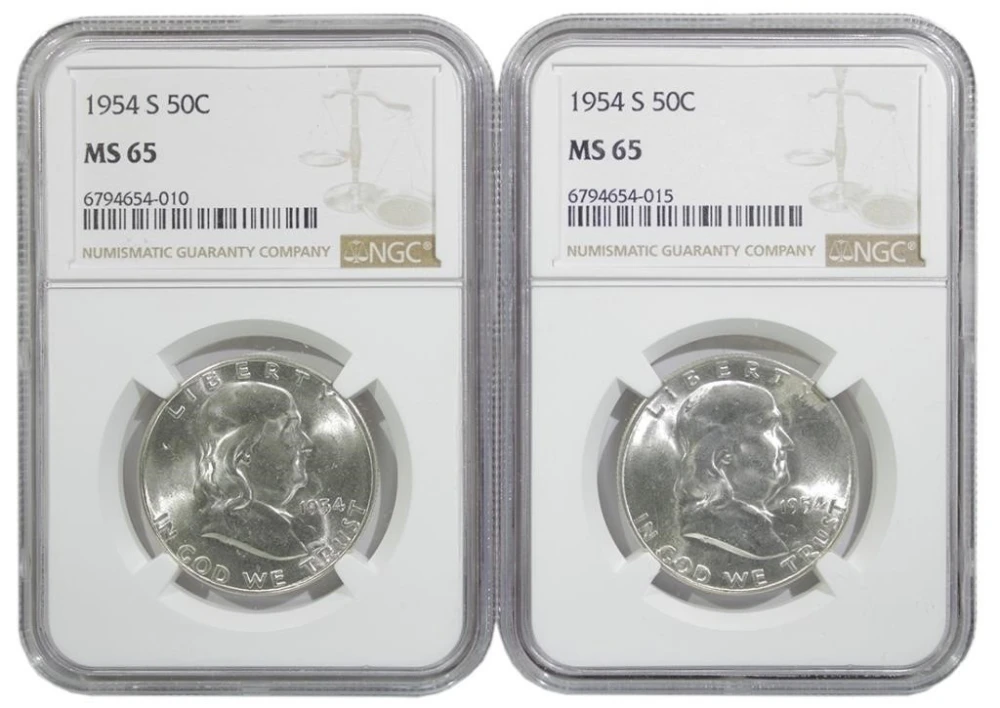 NGC MS-65 1954-S Half Dollar Duo