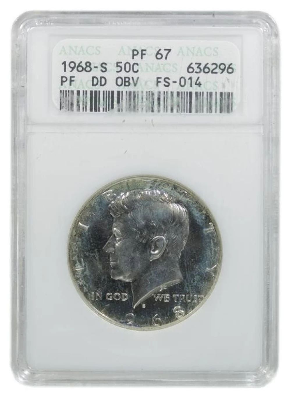 ANACS Proof-67 1968-S Half Dollar