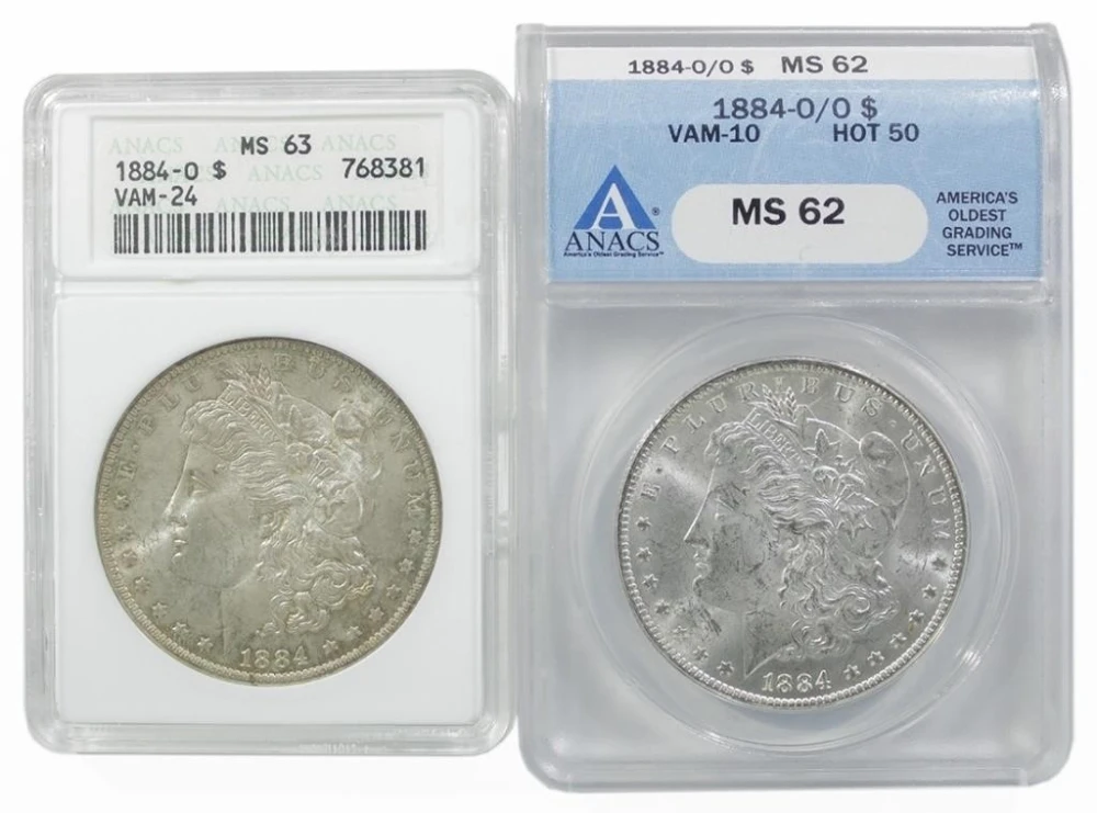 ANACS 1884-O Morgan Dollar Vam Pair