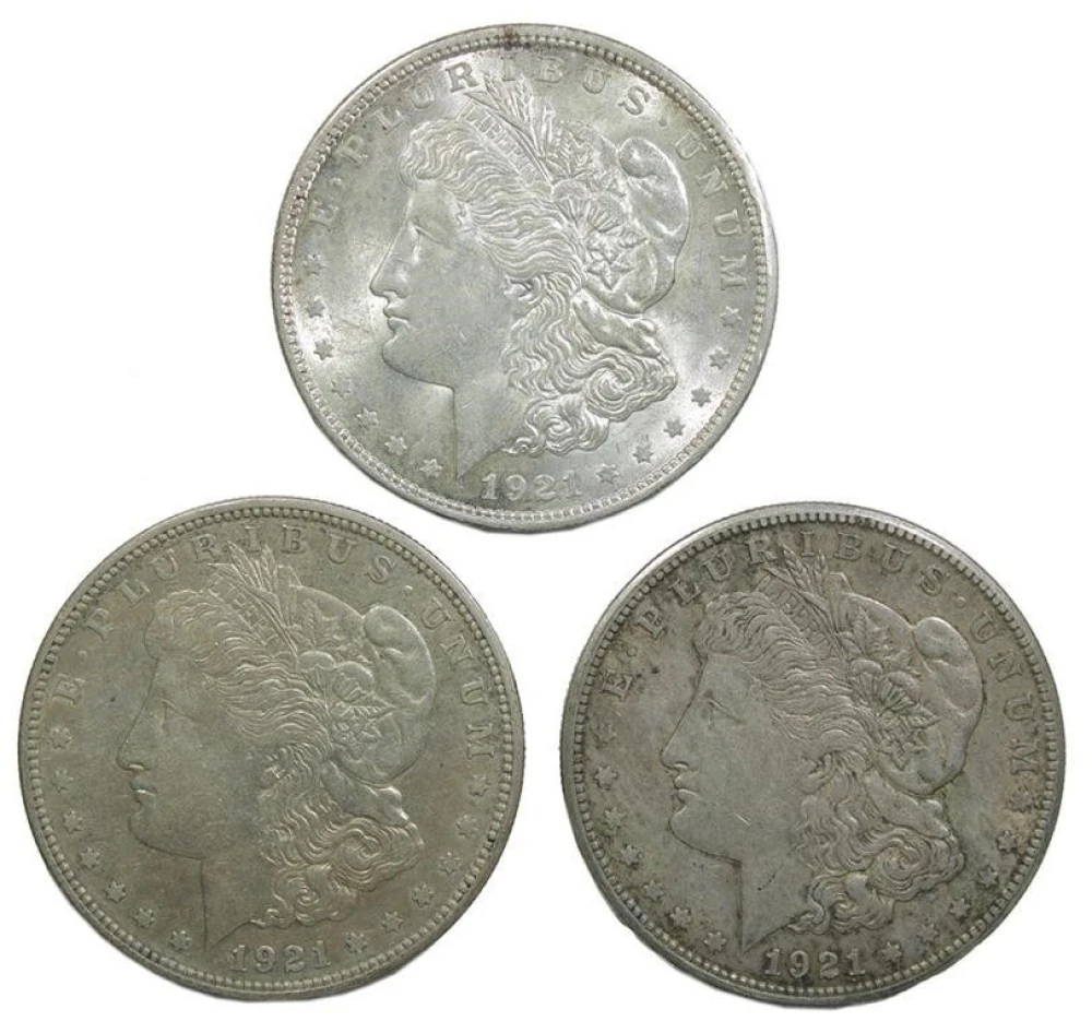 EF to AU 1921 PDS Morgan Dollars