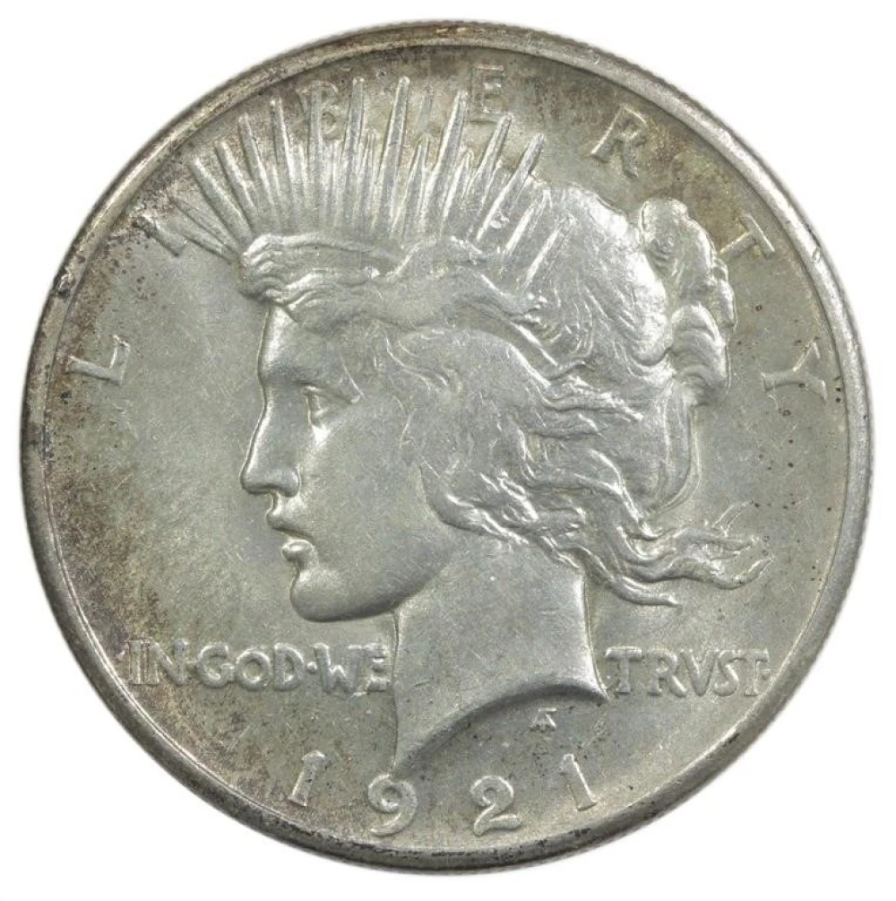 AU-58 1921 Peace $1