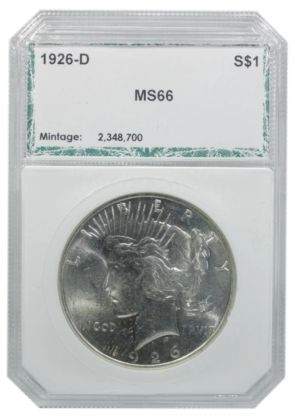 PCI MS-66 1926-D Peace $1
