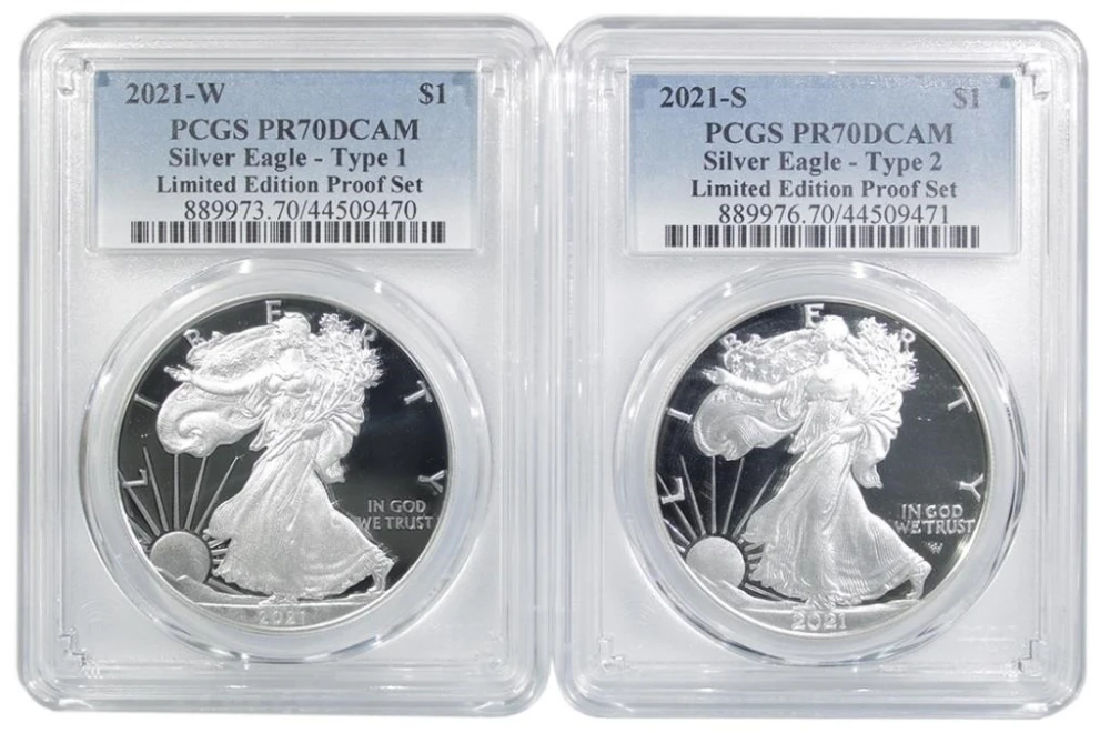 PCGS-Certified Silver American Eagle $1 Duo
